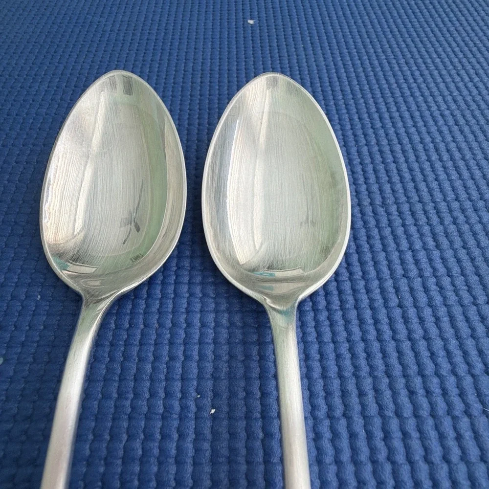 Vintage Set 2 SERVING SPOONS 9